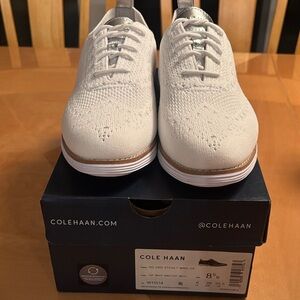 Cole Haan Women’s White Knit Oxford Shoes